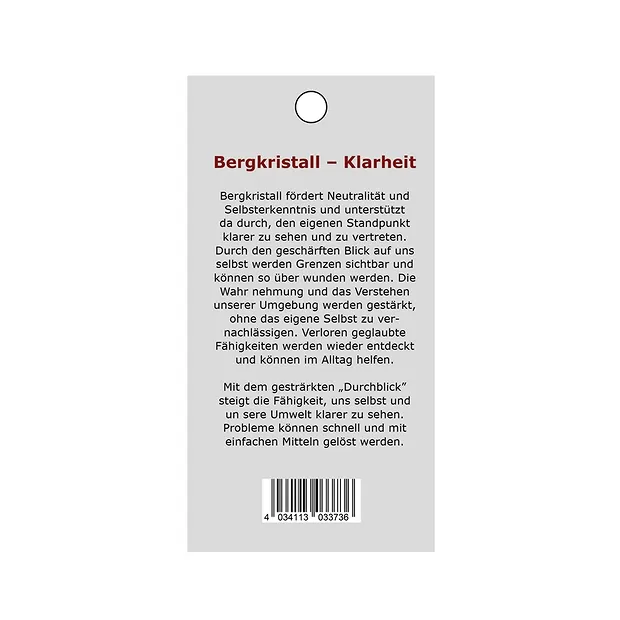 Kraftstein-Anhänger Bergkristall (Klarheit) | Edelsteine, Heilsteine & Schmuck