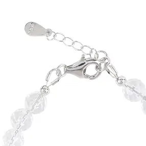 Bracelet en cristal de roche, boules (6mm), facettes, rhodié | Marco Schreier
