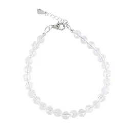 0603596416 Bracelet Rock Crystal, 6mm beads faceted, rhodiniert, loose | Marco Schreier