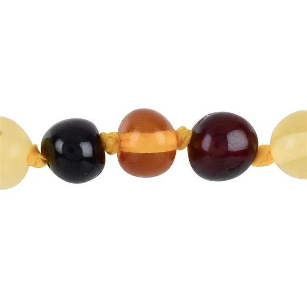 Collier d'ambre pour bébés, perles baroques multicolores, Fermoir de sécurité | Marco Schreier