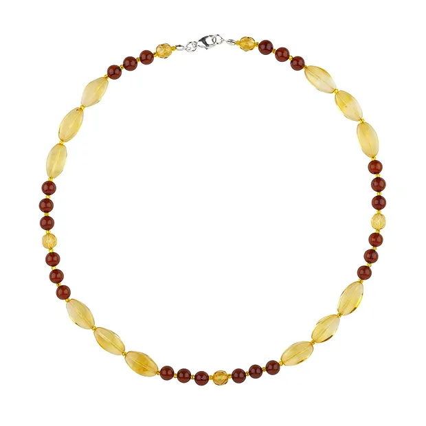 Collana in Ambra, modello 12101, perline, Navette, 45cm | Marco Schreier