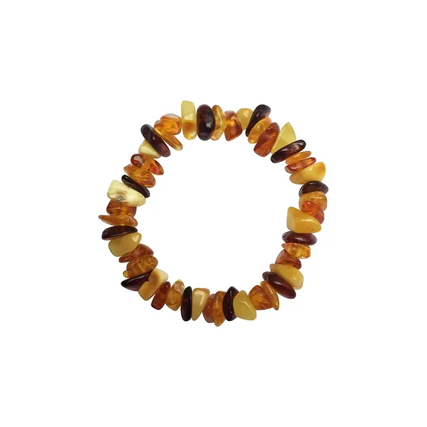 Pulsera Ámbar color plata, 14cm | piedras preciosas, piedras curativas y joyería