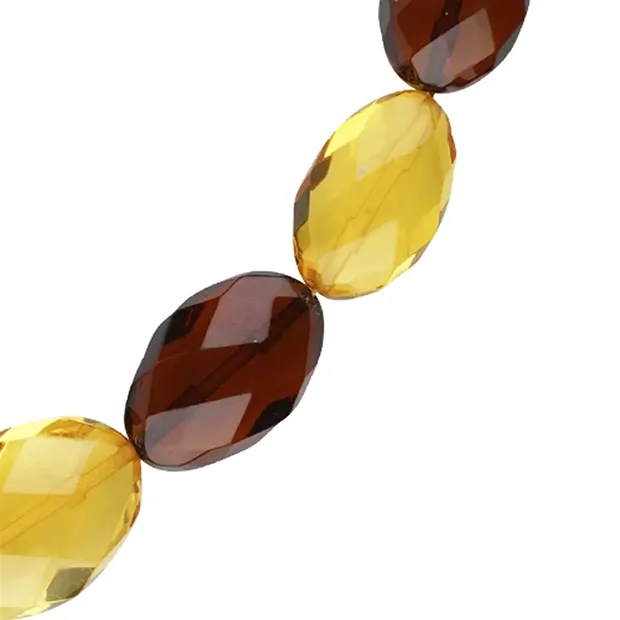 Necklace Amber beads, faceted ovals, drops, 45cm | Marco Schreier