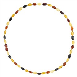 0603617124 Collana Ambra, pietre burattate, 52 cm | grossista gemme e pietre curative