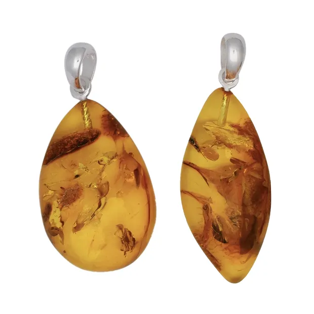 Amber cabochon pendant, 4.0 cm | minerals trade - gems, healing stones & jewelry