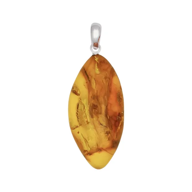 Amber cabochon pendant, 4.0 - 4.5 cm | wholesaler gems, healing stones & jewelry