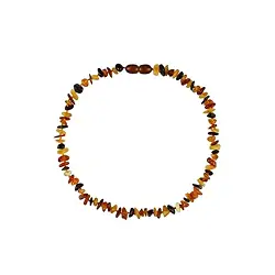 060363234 Necklace Amber splinter, colorful, 34cm | wholesaler gems & healing stones