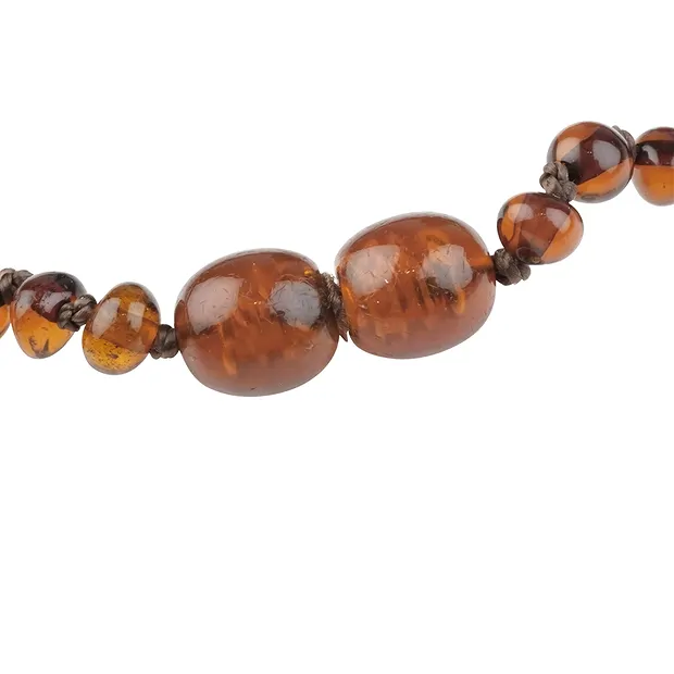 Necklace Amber sliver (roundish), dark, 30 - 34cm | Marco Schreier