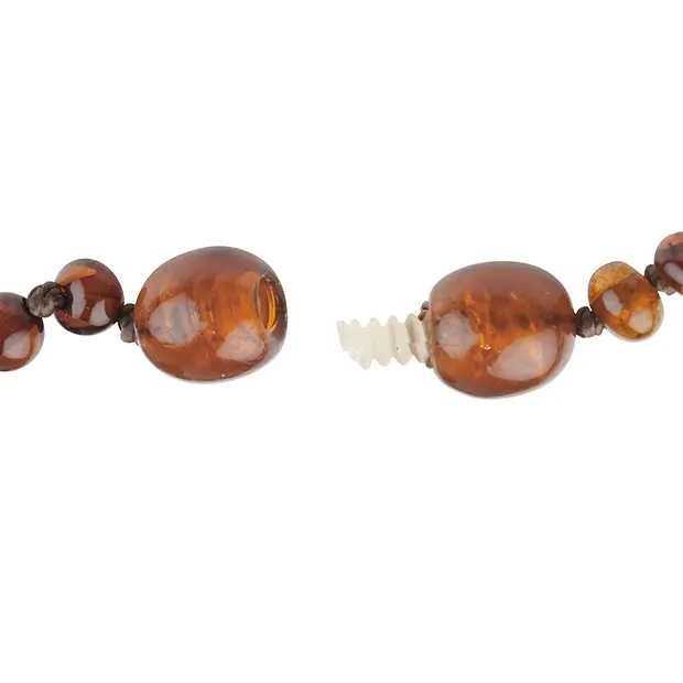 Necklace Amber sliver (roundish), dark, 30 - 34cm | Marco Schreier