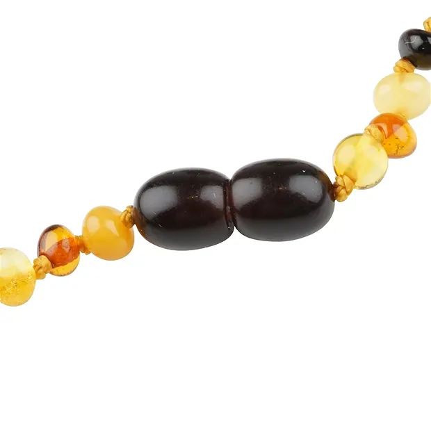 Necklace Amber sliver (roundish), colorful, 30 - 34cm | Marco Schreier