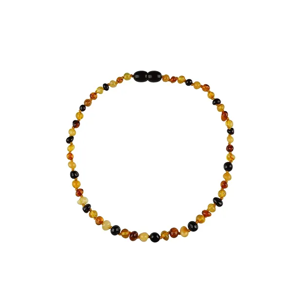 Necklace Amber sliver (roundish), colorful, 30 - 34cm | Marco Schreier
