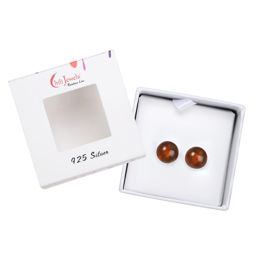 Pendientes Ámbar (rec.) bola, 8mm, rodinado | Marco Schreier