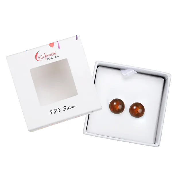Pendientes Ámbar (rec.) bola, 8mm, rodinado | Marco Schreier