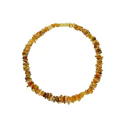 060364533 Necklace Amber sliver, milky, 45cm | wholesaler gems, healing stones & jewelry