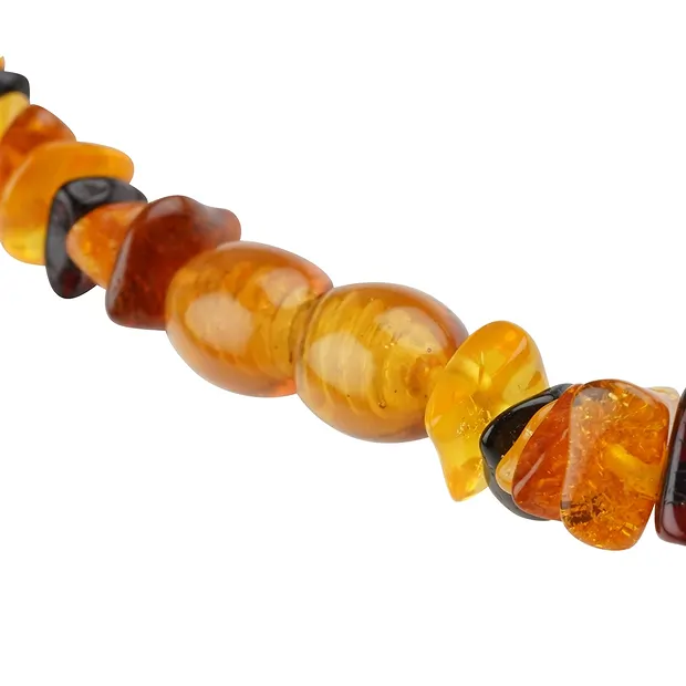 Necklace Amber splinter, colorful, 45cm | wholesaler gems & healing stones