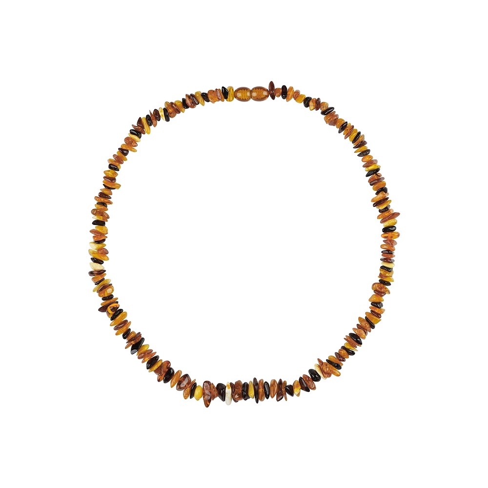 Necklace Amber splinter, colorful, 45cm | wholesaler gems & healing stones