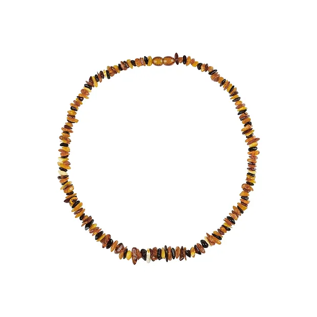 Necklace Amber splinter, colorful, 45cm | wholesaler gems & healing stones