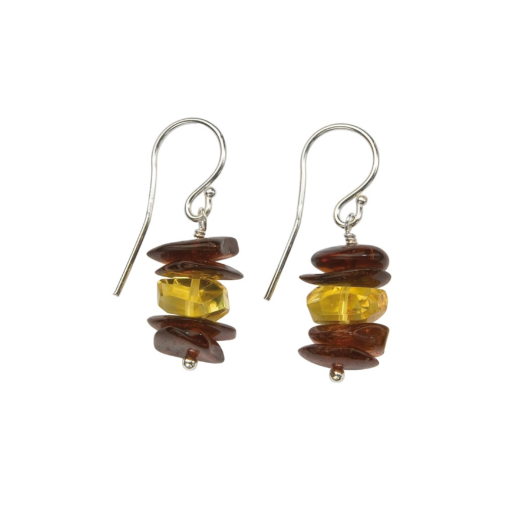 Amber sliver "Andra" earrings | minerals trade - gems, healing stones & jewelry