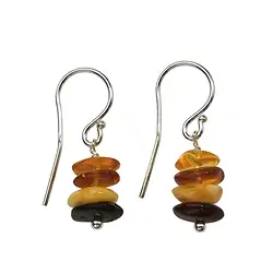 0603645702 Amber sliver earrings "Finja" | minerals trade - gems, healing stones & jewelry
