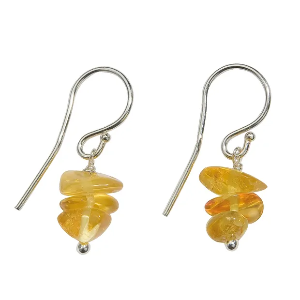 Earrings Amber sliver light | Schreier wholesale; gems, healing stones & jewelry