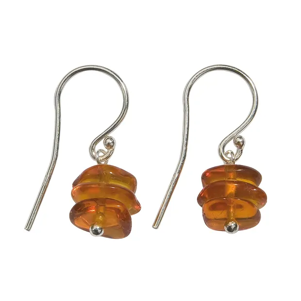 Pendientes Ámbar astilla oscuro | piedras preciosas, piedras curativas y joyería