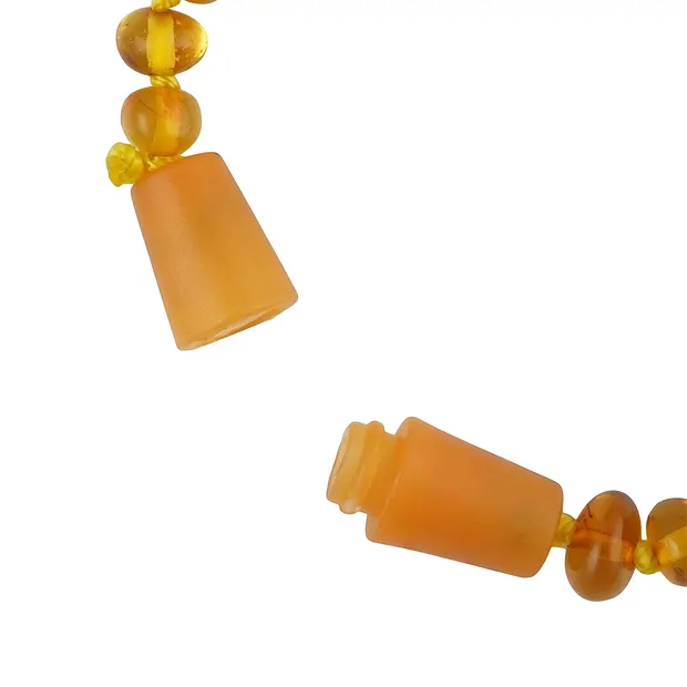 Bracelet Amber baroque stones dark, 14cm, with safety clasp | Marco Schreier