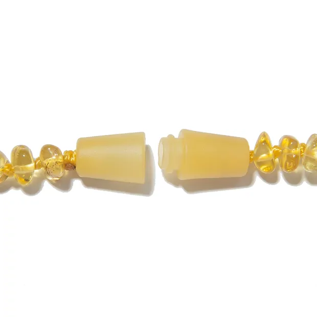 Pulsera Ámbar piedras barrocas lechosas, 14cm, cierre de seguridad | Marco Schreier