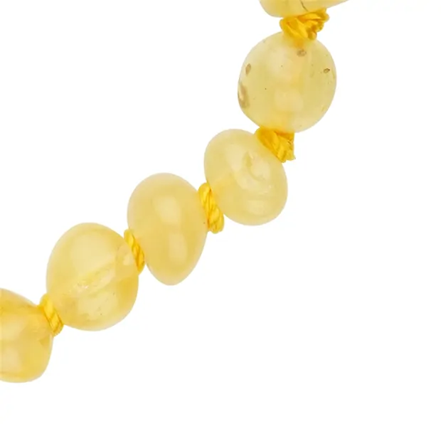 Bracelet Ambre pierres baroques laiteuses, 14cm, avec fermoir de sécurité | Marco Schreier