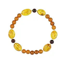 0603657004 Bracelet Amber olives, beads, 19cm | wholesaler gems, healing stones & jewelry