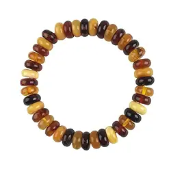 0603659003 Bracelet Amber Button colorful, 4,5-5,0 x 10mm | gems, healing stones & jewelry