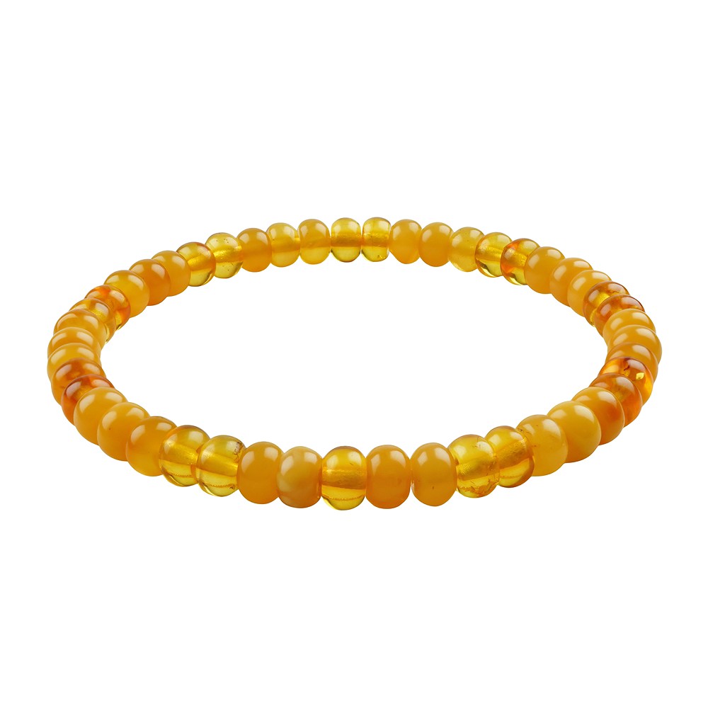 Pulsera botón Ámbar claro/lechoso/marrón, 3 x 6mm | Marco Schreier