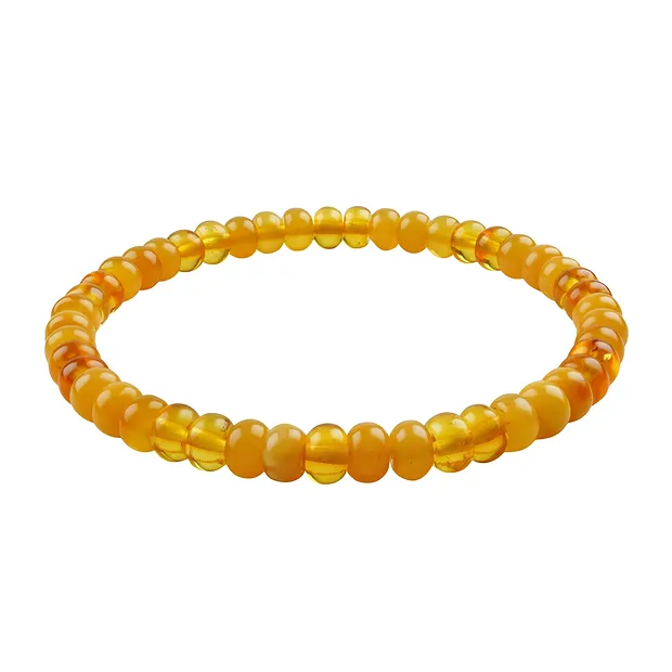 Bracelet Ambre Bouton clair/lait/marron, 3 x 6mm | Marco Schreier