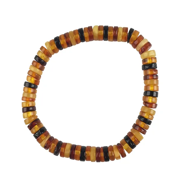 Armband Bernstein Scheibchen bunt, 2,5 x 6,5mm | Marco Schreier