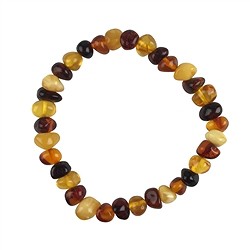 0603659016 Bracelet, Amber (multicolored), 5 x 8mm nuggets | gems, healing stones & jewelry