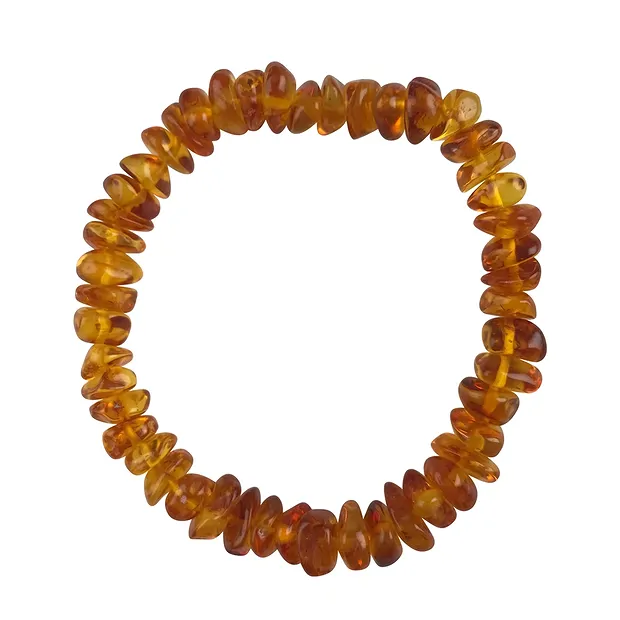 Bracelet Amber chips cognac light, 4 x 8-9mm | wholesaler gems & healing stones