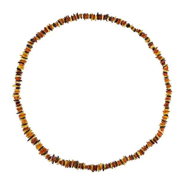 Necklace Amber splinter, colorful, 65cm | wholesaler gems & healing stones