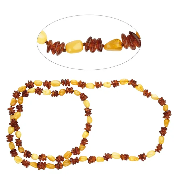 Kette Bernstein, Modell 8, 70cm | Großhändler Edelsteine, Heilsteine & Schmuck