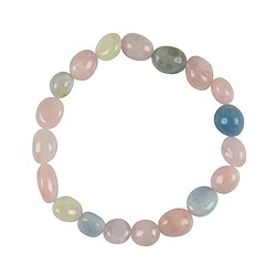 0603750020 Bracelet, Béryl (Morganite, Aigue-marine), 10 - 12mm Nuggets | Marco Schreier