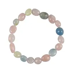 0603750020 Pulsera, berilo (Morganita, Aguamarina), pepitas de 10 - 12mm | Marco Schreier