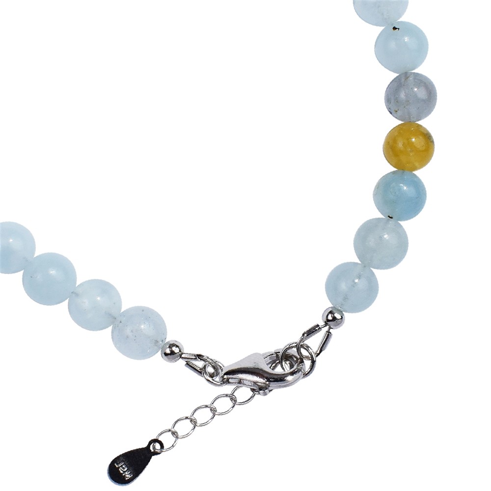 Armband Beryll Kugeln (6mm), rhodiniert, Verlängerungskettchen | Marco Schreier