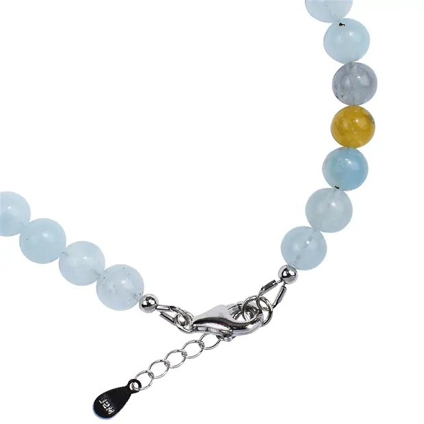 Armband Beryll Kugeln (6mm), rhodiniert, Verlängerungskettchen | Marco Schreier