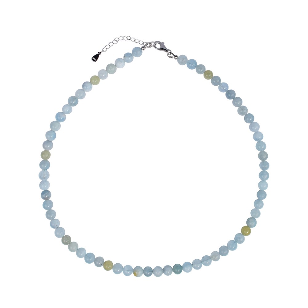Armband Beryll Kugeln (6mm), rhodiniert, Verlängerungskettchen | Marco Schreier