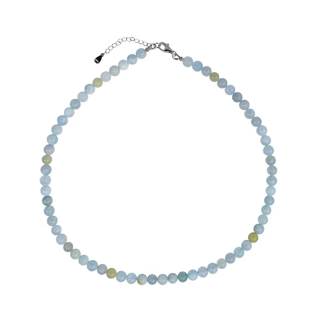 Bracelet beryl beads (6mm), rhodiniert, extension chain | Marco Schreier