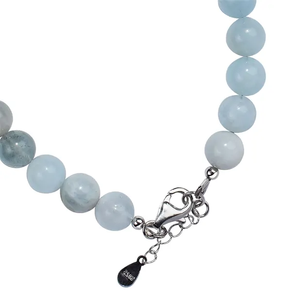 Armband Beryll, Kugeln (8mm), rhodiniert | GH Edelsteine, Heilsteine & Schmuck