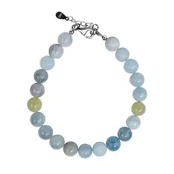 0603764080 Armband Beryll Kugeln (8mm), rhodiniert, Verlängerungskettchen | Marco Schreier