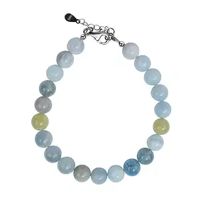 Bracelet beryl, beads (8mm), rhodiniert | wholesaler gems & healing stones