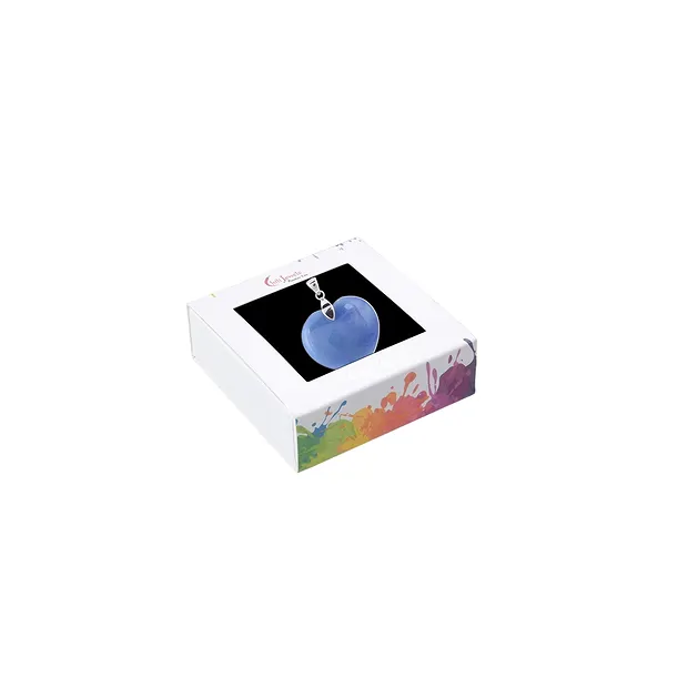 Pendant blue quartz, heart (28mm), 4.2cm, rhodiniert | Marco Schreier