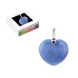 0603925154 Colgante cuarzo azul, corazón (28mm), 4,2cm, rodinado | Marco Schreier