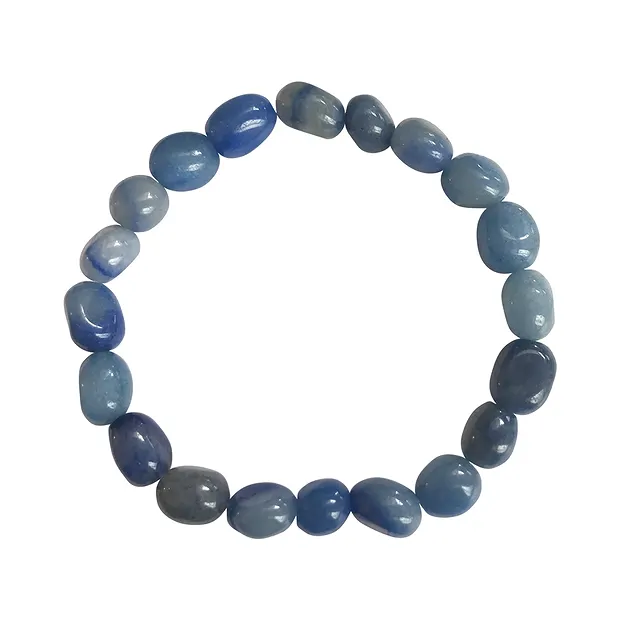 Bracelet, blue quartz, 08 - 10mm nuggets | wholesaler gems & healing stones