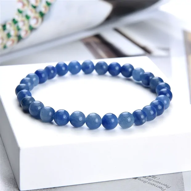Pulsera, cuarzo azul, cuentas 06mm | Marco Schreier